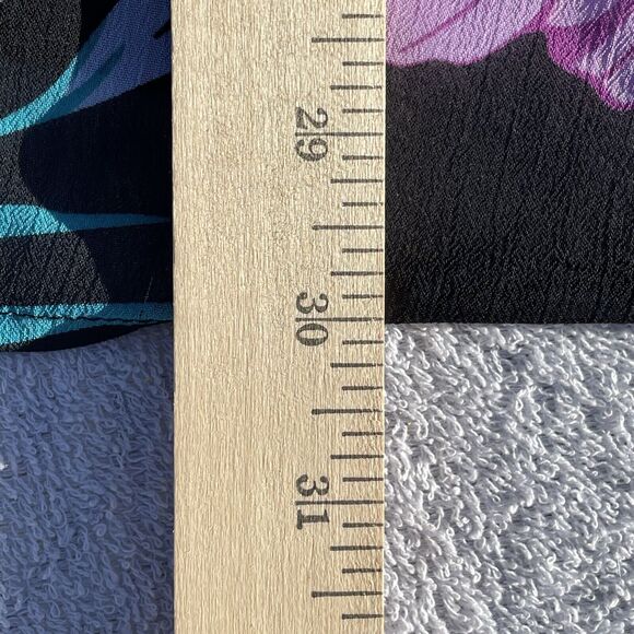 Miken Swim Kimono Cover Up Women's Med Black Floral Lace-Inset Tie-Front Sheer - Picture 9 of 16